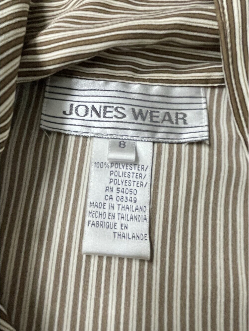 Vintage Jones Wear Collared Vest Size 8 Stripes - Picture 2 of 4